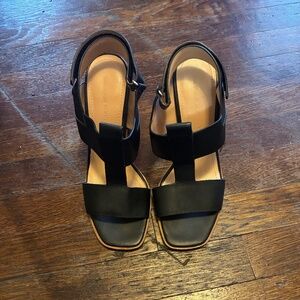 Siegerson Morrison wooden high heel sandals - 8.5